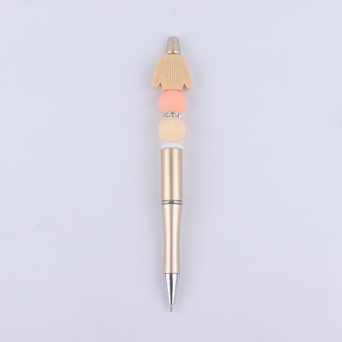 Wholesale Cute Cartoon Silicone Beaded Pen Creative DIY Colorful Plastic Multi-Function Gel Pen (M) JDC-BP-GuangTian012