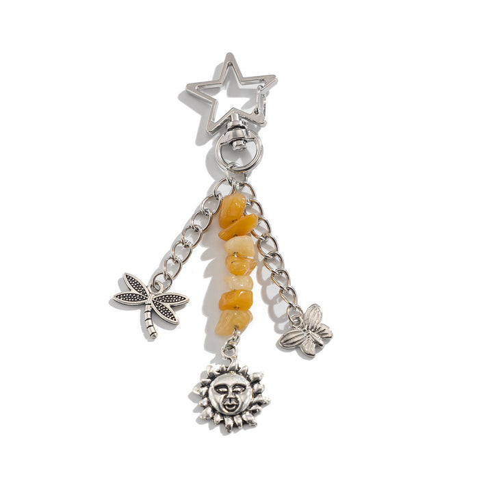 Wholesale Jewelry Creative Color Stone Keychain Alloy Accessories Bag Pendant