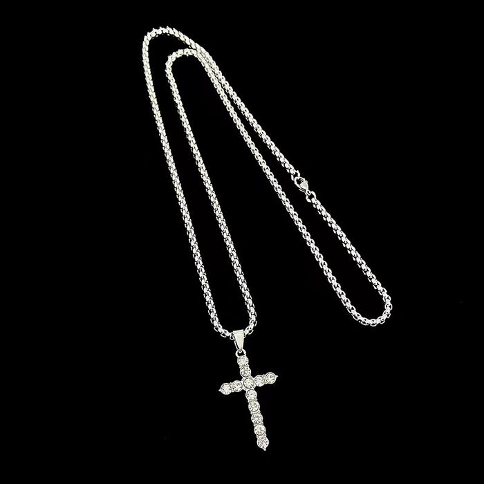 Wholesale Cross necklace, personalized sweater chain, versatile titanium steel necklace