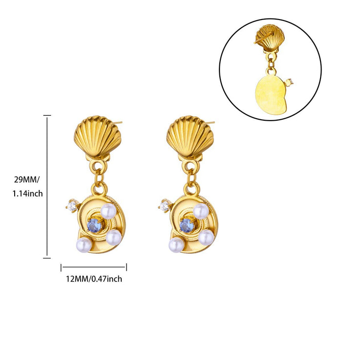 Wholesale Butterfly Ocean Element Love Flower Pendant Earrings Vacuum Plated Fashion Trend Earrings