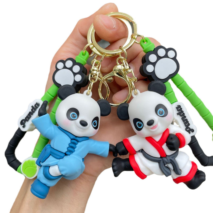 Wholesale Kung Fu Panda Keychain Cute Doll Pendant Car Keychain Accessories Doll Grabbing Machine Small Gift