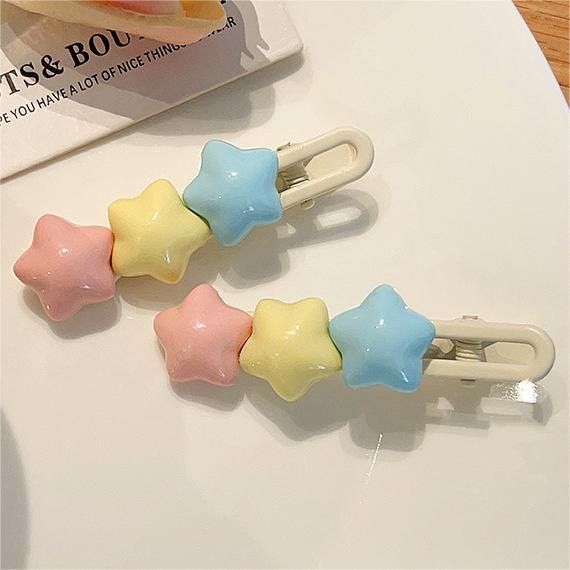 Wholesale Cute Colorful Five-pointed Star Dopamine Hair Clips JDC-HC-Shuy002