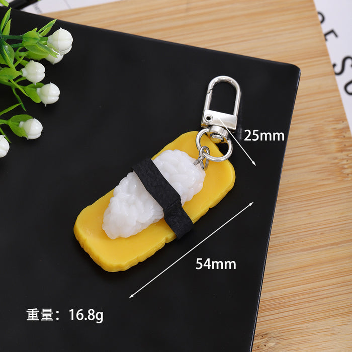 Wholesale PVC Sushi Keychain Food Toy Accessory for Bag Charm or DIY Craft Gift MOQ≥2