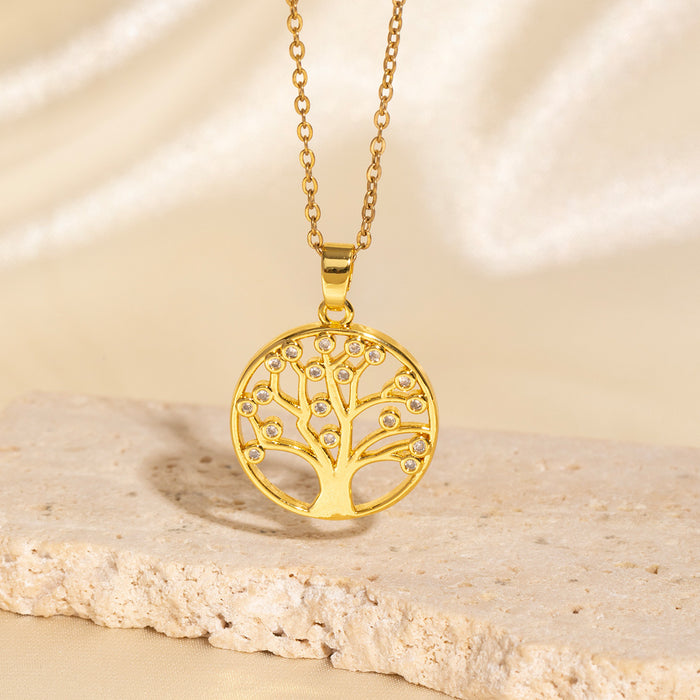 Wholesale Gold-plated copper micropaved zirconia necklace