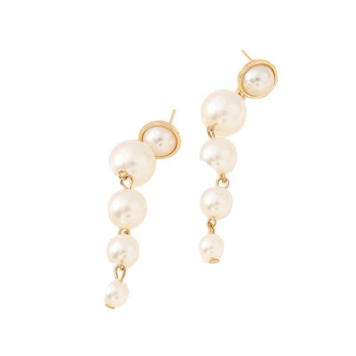 Wholesale Light luxury retro style temperament, large pearl earrings, silver needles, niche earrings, earrings, studs, two ear accessories wholesale