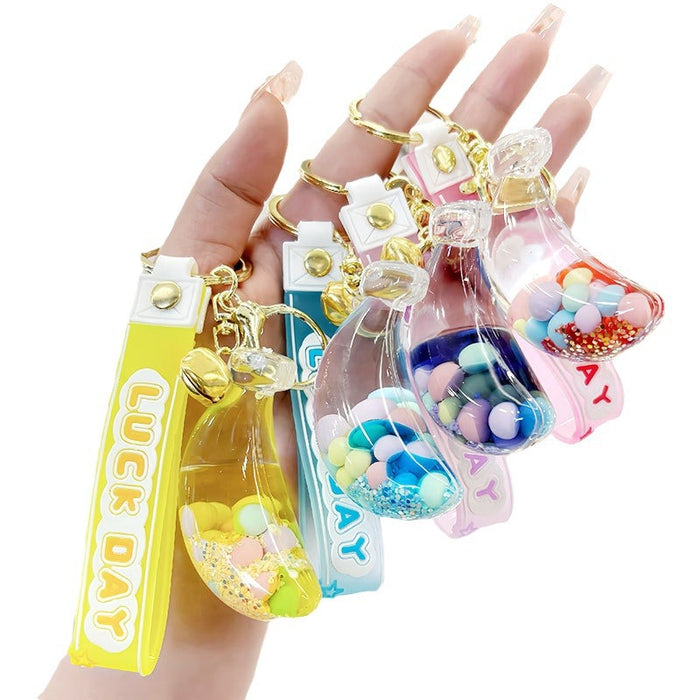 Wholesale Acrylic Banana Quicksand Bottle Keychain JDC-KC-SuXC006