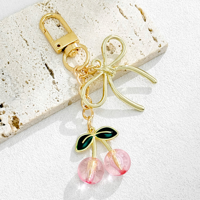 Wholesale Heart Buckle Cherry Keychain Cherry Bag Pendant