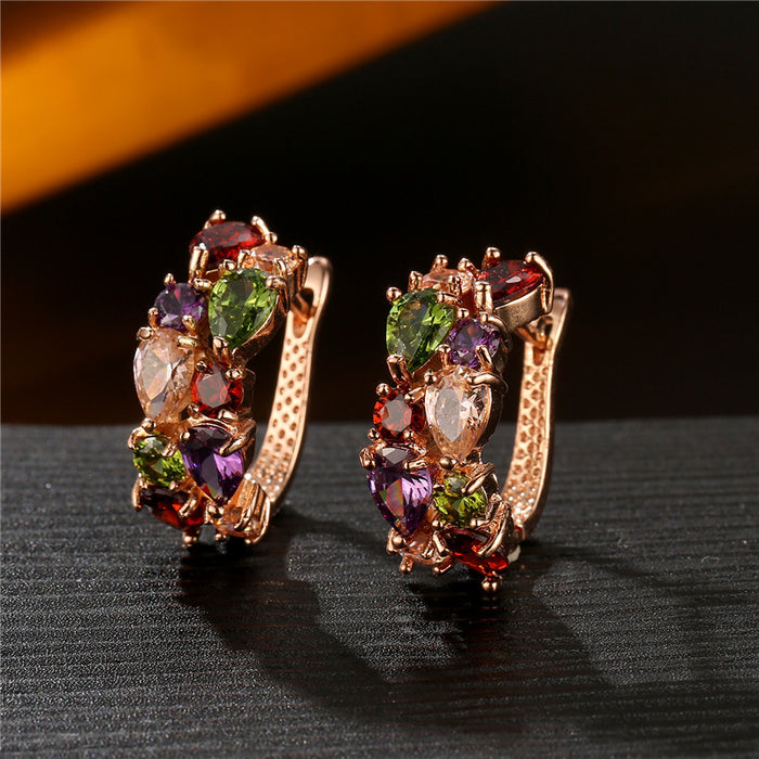 Wholesale Ear Buckle Crystal Zircon Fashion Rose Gold Earrings Zirconia Ear Accessories Earrings