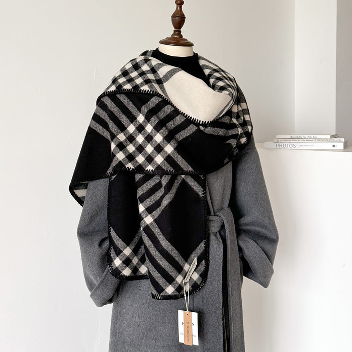 Wholesale Scarf Square Winter Scarf Line Double-sided Two-color Shawl Scarf