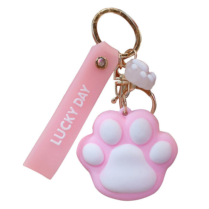 Wholesale Glue cat claw keychain  doll pendant pendant small pendant backpack doll car accessories