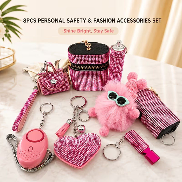 Wholesale Trendy Pink Leather Keychain Cute Coal Ball Design Self-Defense Keychain