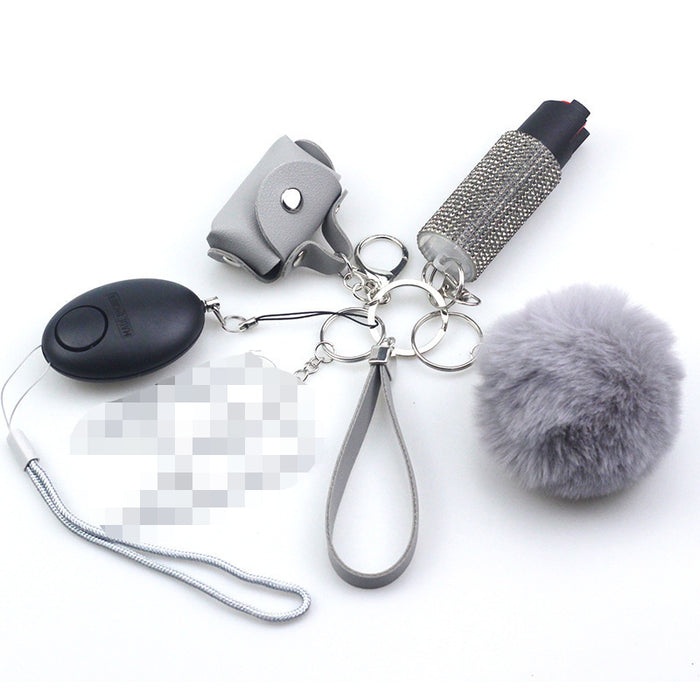 Wholesale Leather Pom Pom 5 Piece Keychain Set JDC-KC-TouMS044