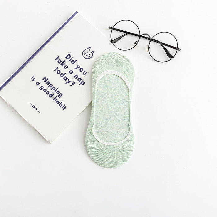 Wholesale Shallow mouth silicone anti slip invisible socks casual shallow mouth cotton bottom women's socks