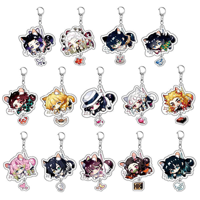 Wholesale 10pcs/set Acrylic double-sided keychain anime peripheral pendant