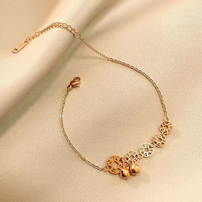 Wholesale Bell Titanium Steel Copper Coin Anklet