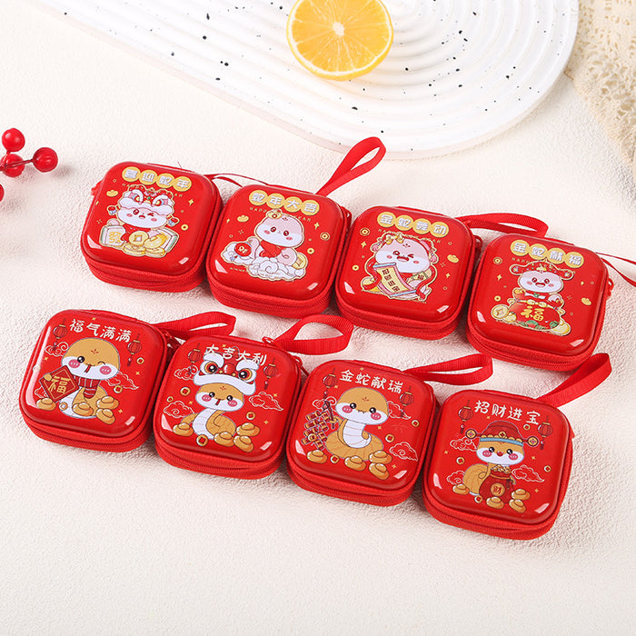 Wholesale Cartoon camera game machine tinplate square coin purse zipper headset storage bag exquisite coin storage box