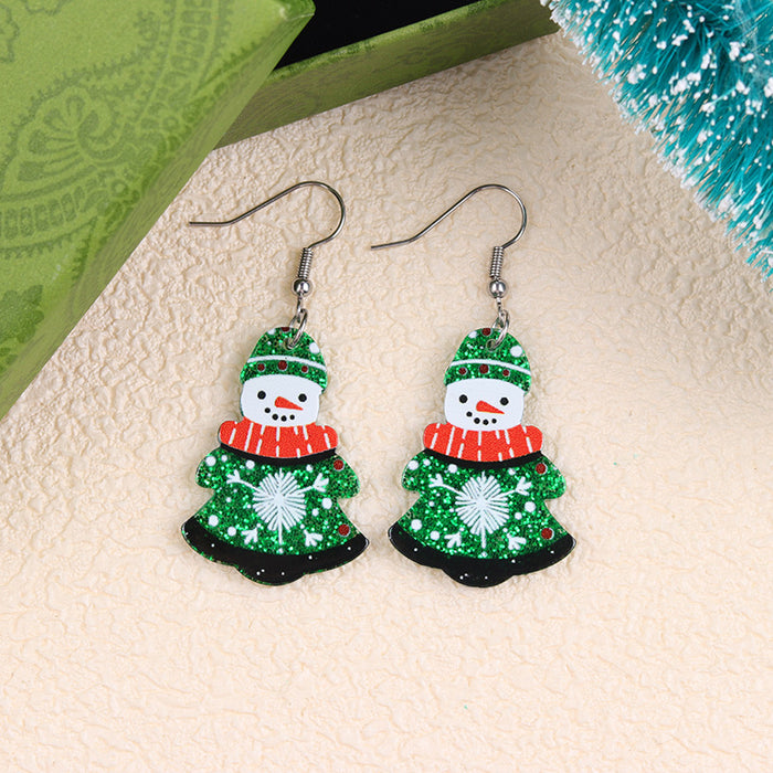 Wholesale Christmas earrings snowman Christmas tree snowflake acrylic earrings personality earrings ear jewelry
