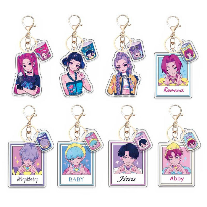 Wholesale Acrylic double-sided keychain anime surrounding character backpack pendant gold button
