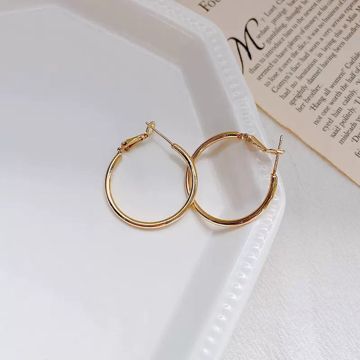 Wholesale Simple plain circle earrings, light luxury, niche earrings, high-end feel, unique temperament, ear rings