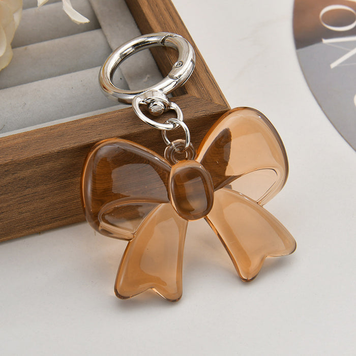Wholesale Candy-colored acrylic bow keychain