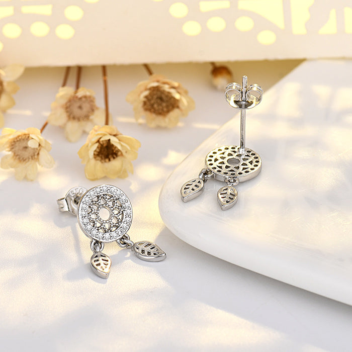 Wholesale Dream Catcher Tassel Earrings Copper Zircon Fashion Accessory