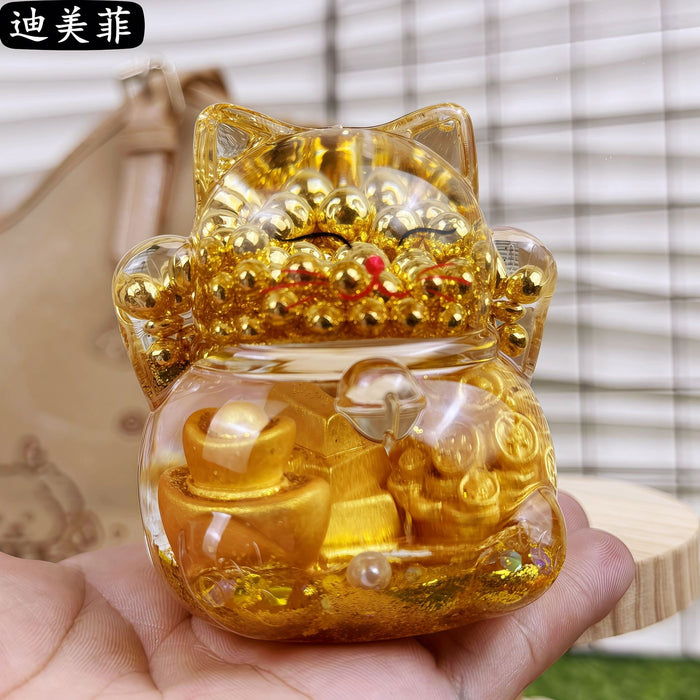 Wholesale Oil Drops Liquid Sand Bottle Acrylic Oil Ornaments Dripping Lucky Cat Oil Leakage Small Gift