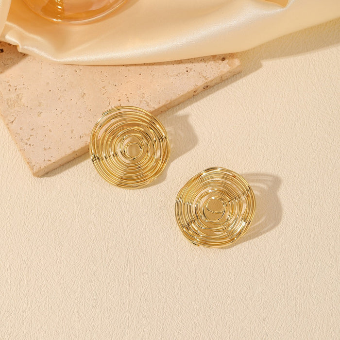 Wholesale Versatile and personalized round threaded thread wrapped earrings