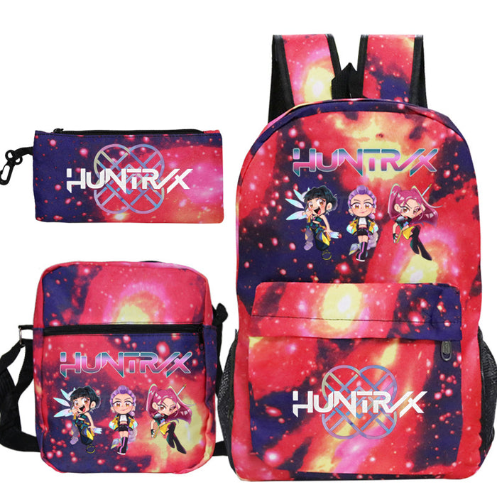 Wholesale Kpop backpack,  anime school bag , lightweight student backpack,  three-piece set