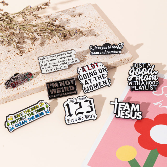 Wholesale Letter metal brooch clothes bag pin badge clothing accessories