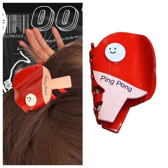 Wholesale Sports style table tennis racket shark clip grab clip cartoon ponytail clip girl hairpin