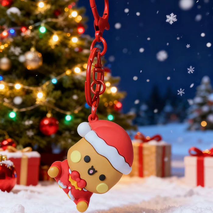 Wholesale PVC Christmas Bag Charm Keychain Cute Couple Pendant Holiday Gift MOQ≥10