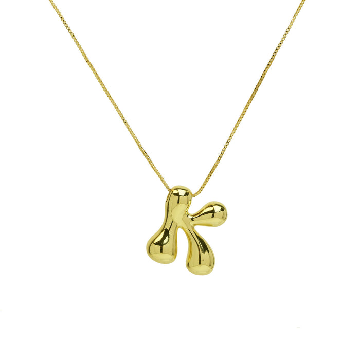 Wholesale 18k Brass Glossy Balloon 26 English Letters Necklace JDC-NE-BaiYi002