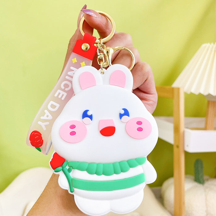 Wholesale Cute flower rabbit wallet keychain car key chain bag small pendant exquisite couple small gift