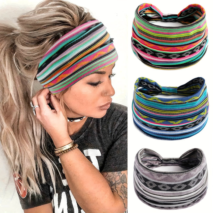 Wholesale Printed Cotton Headband Bohemian Hair Accessories Cashew Yoga Sports Headband Antiperspirant Sweat Absorbent Headband