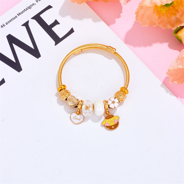 Wholesale Love Strip Beaded Alloy Bracelet JDC-BT-xiaobo011