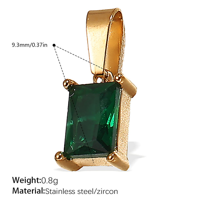 Wholesale DIY Gold-Plated Geometric Colored Gemstone Necklace Pendant