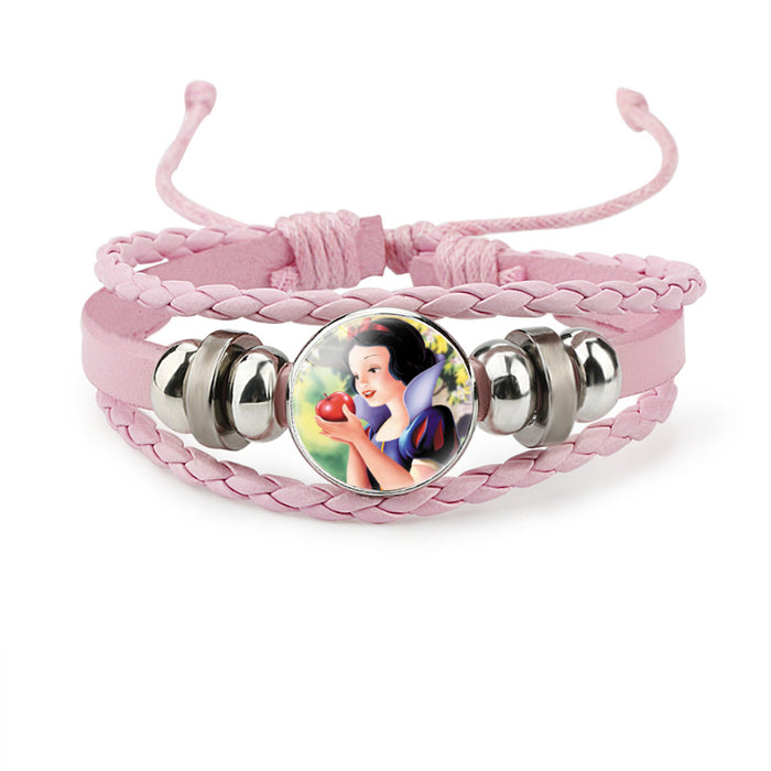 Wholesale Children's Cartoon Time Gemstone Multi-layered Cowhide Bracelet JDC-BT-DM006