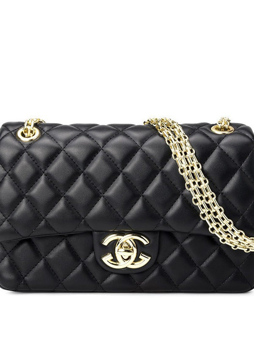 Wholesale Women' s Genuine Leather Diamond Quilted Crossbody Bag Chain Strap Retro Fashion Accessory