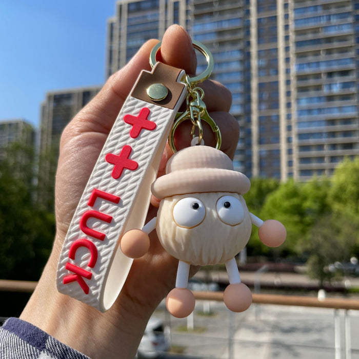 Wholesale Keychain, soft rubber pendant, cute cartoon backpack decoration, car keychain ring