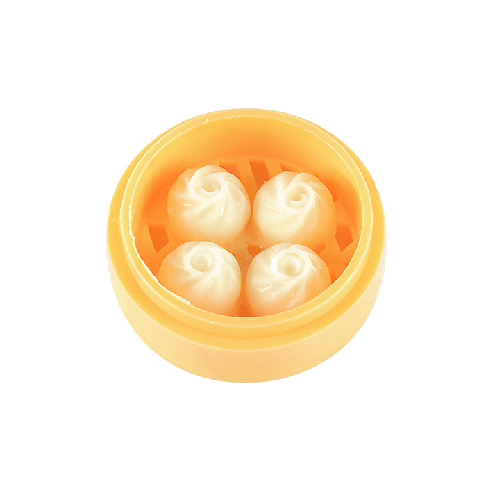 Wholesale Stylish Dim Sum Steamer Basket Keychain PVC Food Charm Car Key Accessory Gift MOQ≥3
