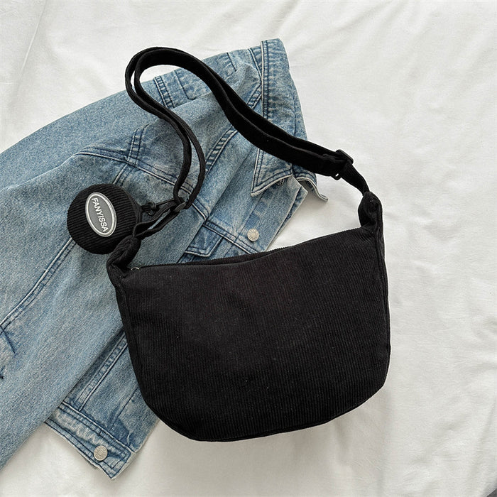 Wholesale New shoulder bag, corduroy, versatile for commuting, large capacity crossbody bag