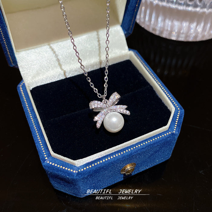 Wholesale Bow Pearl Necklace choker necklace