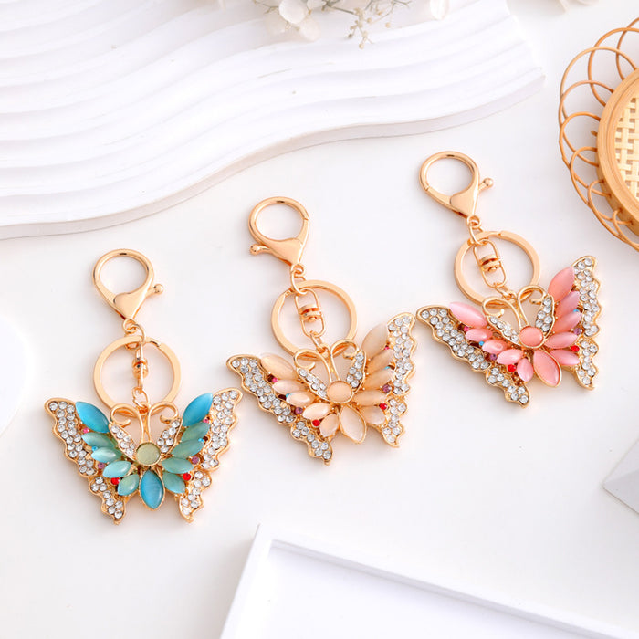 Wholesale Butterfly Full Diamond Alloy Keychain JDC-KC-HongT002