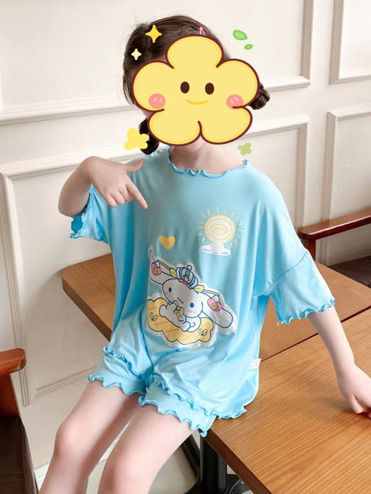 Wholesale Summer Short Sleeve Cute Cartoon Children Pajama Set JDC-PJ-XiaoHZ004