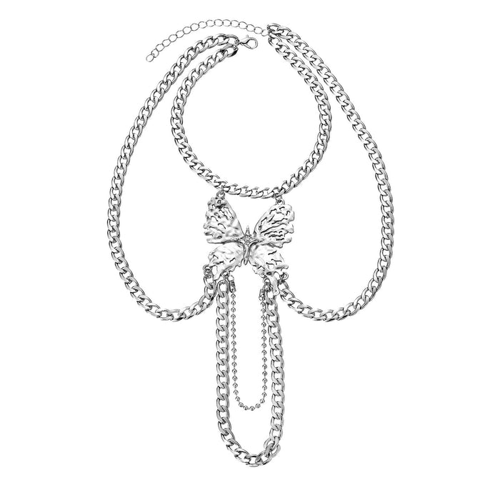 Wholesale New butterfly arm ring fashion multi-layer Cuban chain tassel bracelet personalized bracelet wholesale