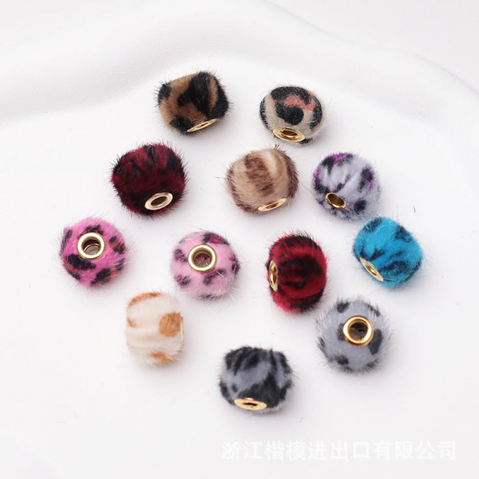 Wholesale 500PCS DIY Fur Ball Imitation Rabbit Fur Fabric Straight Hole Beads JDC-BDS-KaiMo008