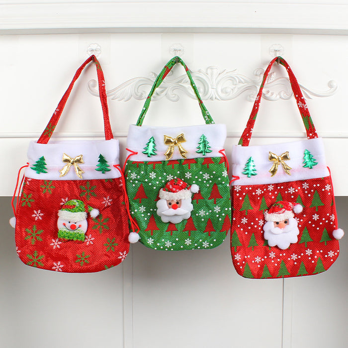 Wholesale Christmas Gift Bag Creative Wedding Decal Handbag Candy Bag Christmas Fabric Red Handbag Gift Bag