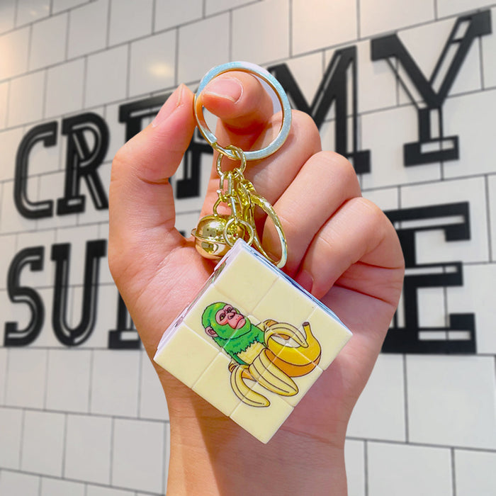 Wholesale Mini Rubik' s Cube Keychain Pendant Educational Toy Cartoon Keychain Small Gift