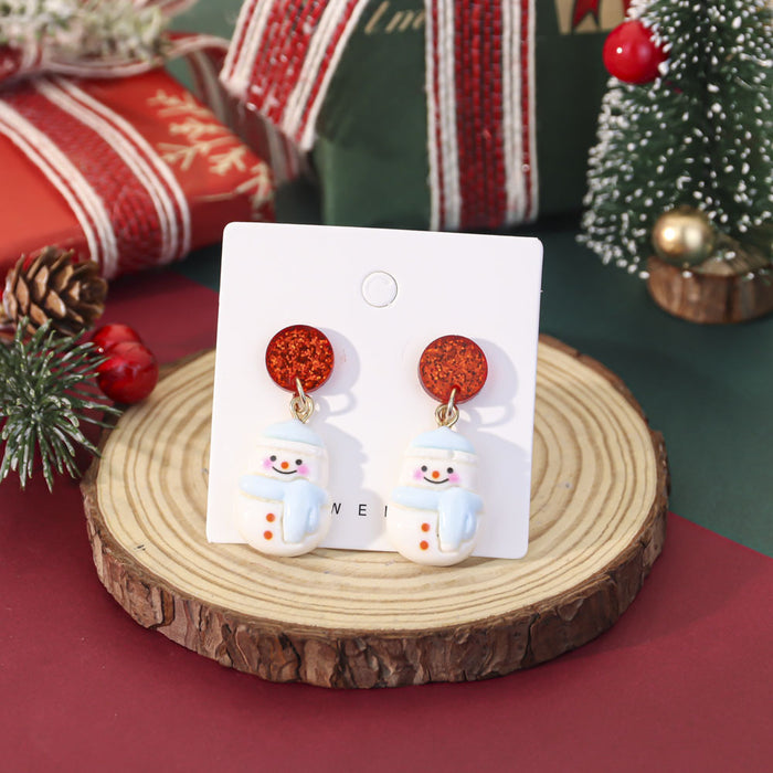 Wholesale Cute cartoon bubble shape Christmas earrings niche holiday party atmosphere earrings