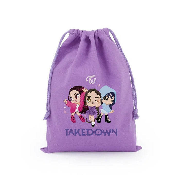 Wholesale Cartoon Canvas Drawstring Travel Storage Bag Handbags